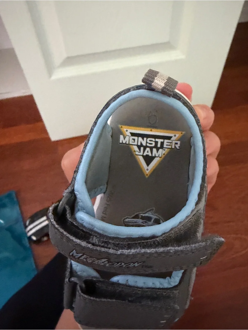 Kids' Gray and Light Blue Mega Claw Monster Truck Sandals